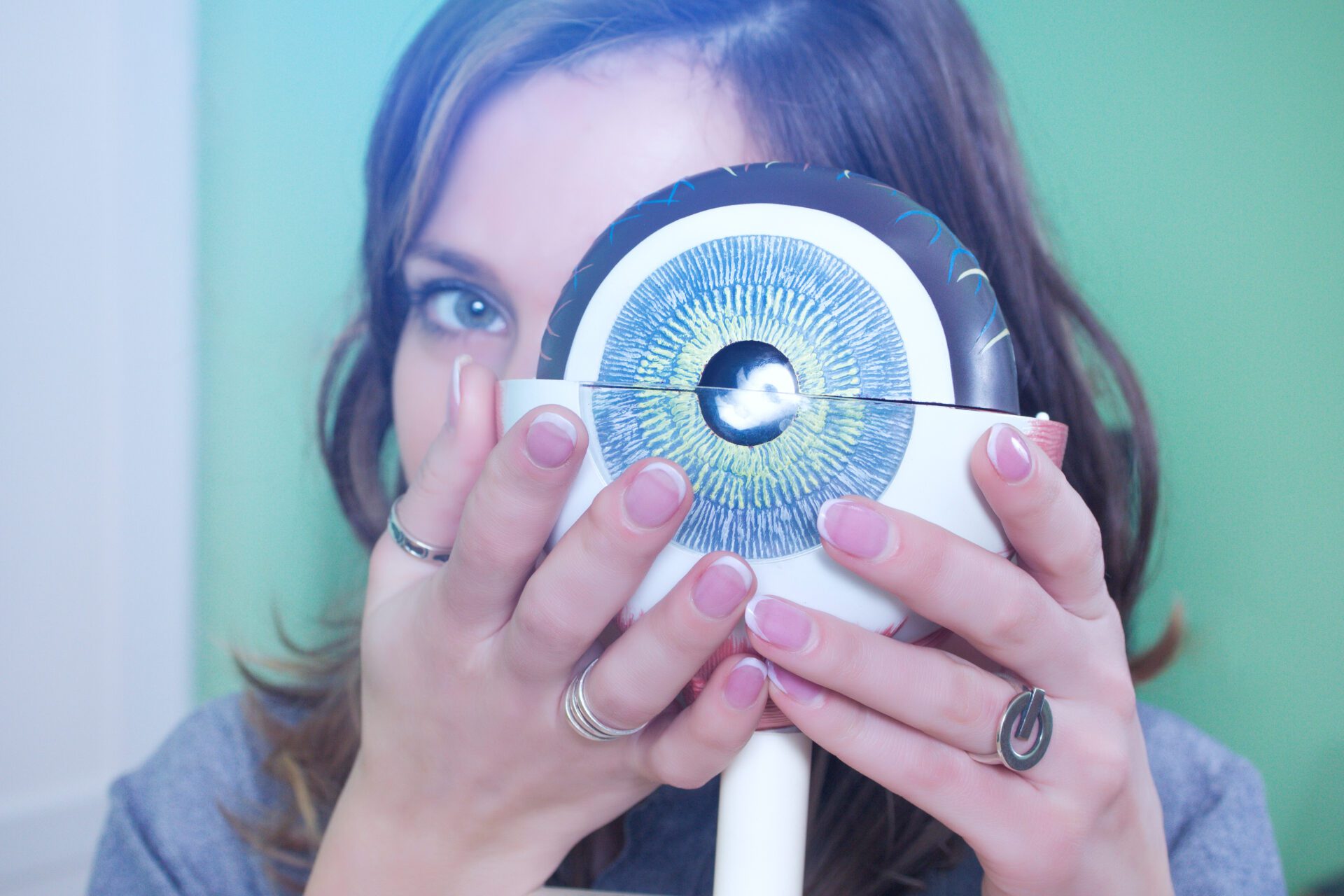 Ophthalmology oculus sample closeup